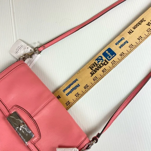 Coach Kristin Leather Flap Crossbody SV/Rose Pink F48986 Silver hardware - Picture 10 of 10